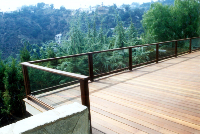 modern patio glass railing