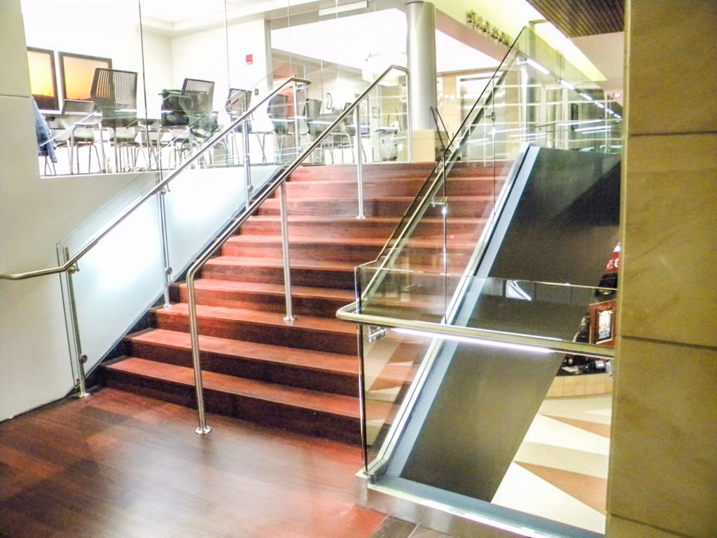 using glass railings for stairs
